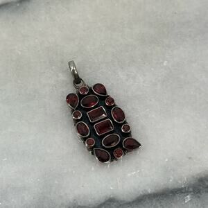Sterling silver Garnet cluster pendant